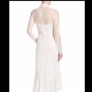 Olivia Palermo Victorian lace mermaid midi dress